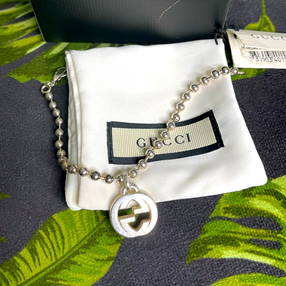 GUCCI Interlocking G .925 Sterling Silver Bracelet